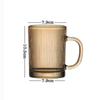 Thick Vertical Stripe Glass Cups with Handles - Set for Coffee, Juice, Water, and Milk