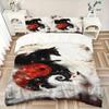 3pcs Yin Yang Fox Bedding Set Soft Polyester Down Comforter Cover and Pillowcases,Home Decoration All Seasons(No Insert) S0819100