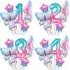 Butterfly Star Number Shape Balloon Set Sparkling Aluminum Foil Balloon For Birthday Celebration Party Photography Aid