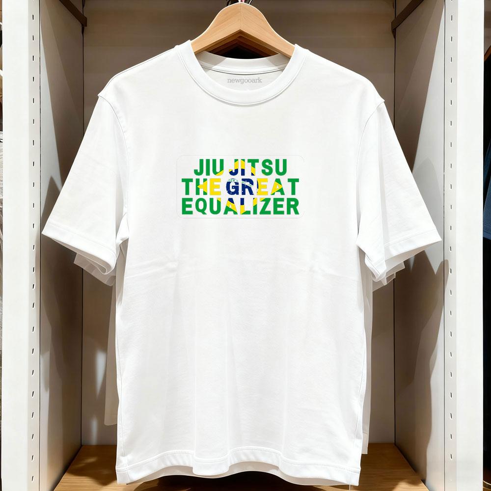 JiuJitsu The Great Equalizer Brazilian Flag Tshirt Woman Man Casual Cotton Graphic T Shirts Streetwear Camisetas Ropa Hombre S