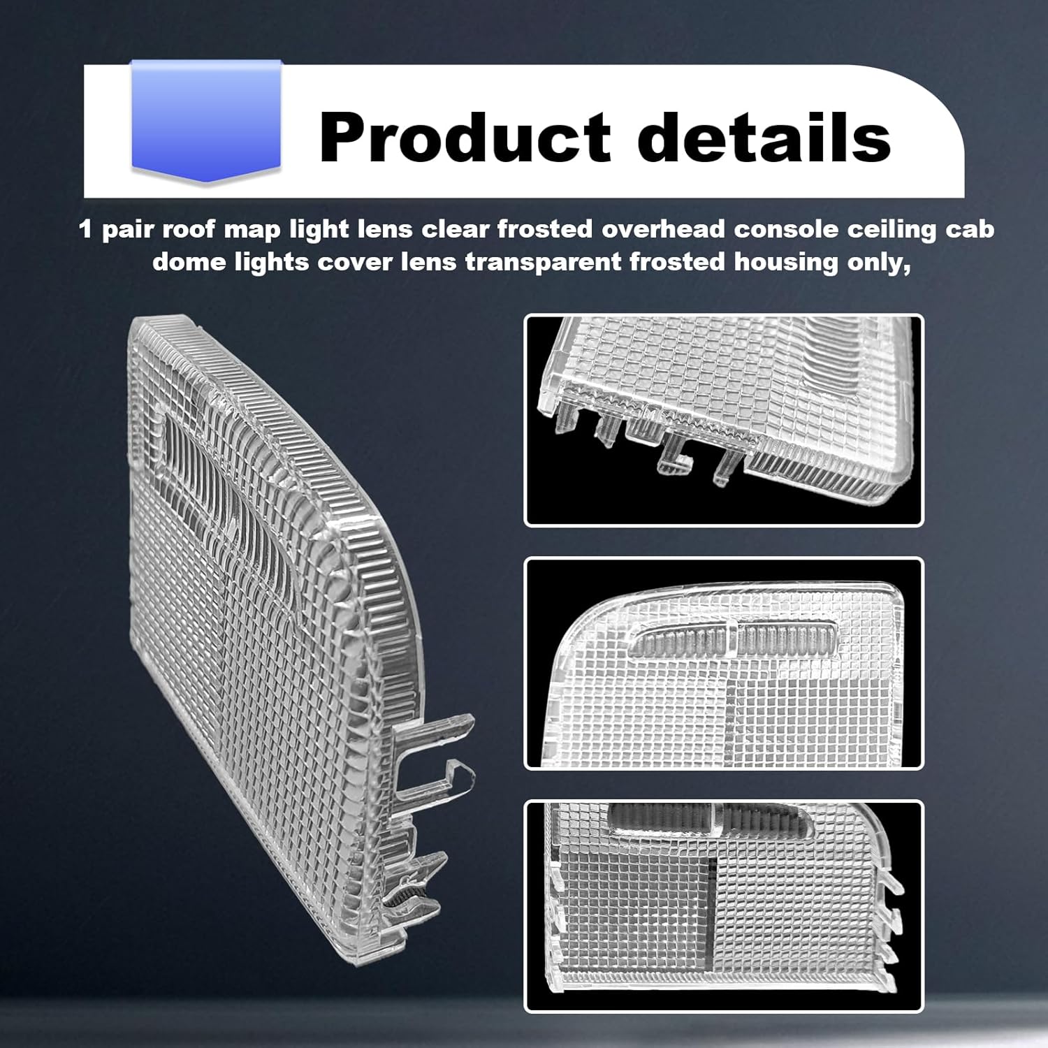 1Pair Interior Reading Light Lens Cover Car Roof Map Light Dome Light Cover 34401-SDA-A21 34402-SDA-A21 Compatible with Honda Accord Hybrid Civic