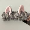 2Pcs/Set Women Hairband Wristband Set Cartoon Cat Ear Decor Soft Breathable Fabric Headband Wristband Set
