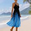 Abito Midi Senza Maniche con Spalline Sottili e Stampa Astratta Leggero Fluido Estivo Casual Abito da Sole per Donna