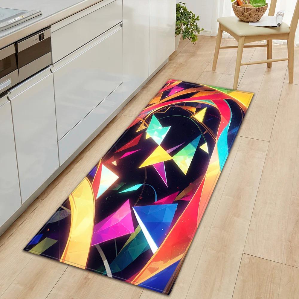 Creative Colorful Geometric Pattern Home Kitchen Floor Mat Door Front Decoration Floor Mat