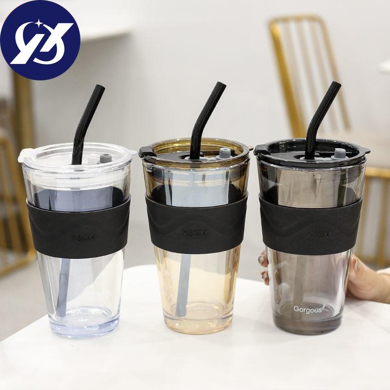 Northern Lights Straw Glass Large-capacity Household Water Cup Coffee Simple Fason Cup