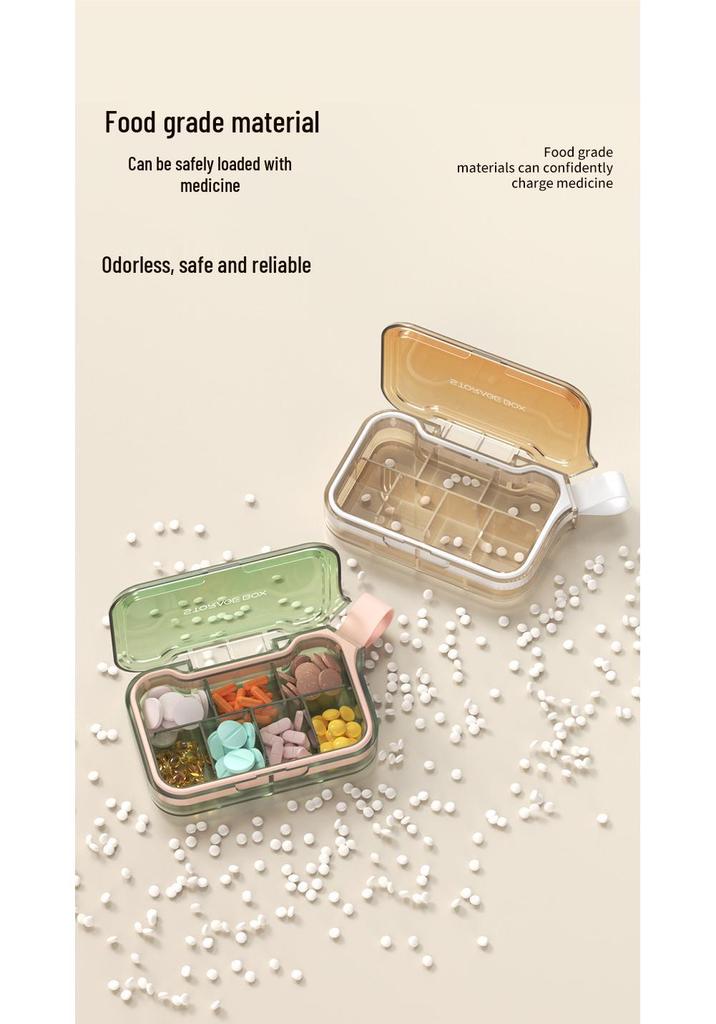 7-Compartment Portable Pill Box for Weekly Medication, 3 Meals a Day, Compact Carry-On Storage