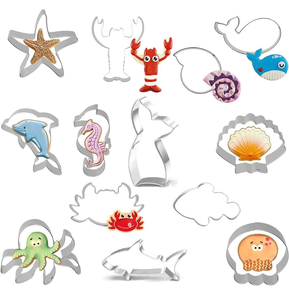 Fondant Dough DIY Kitchen Under the Sea Baking Tools Ocean Creatures Cookie Cutter Biscuit Mold