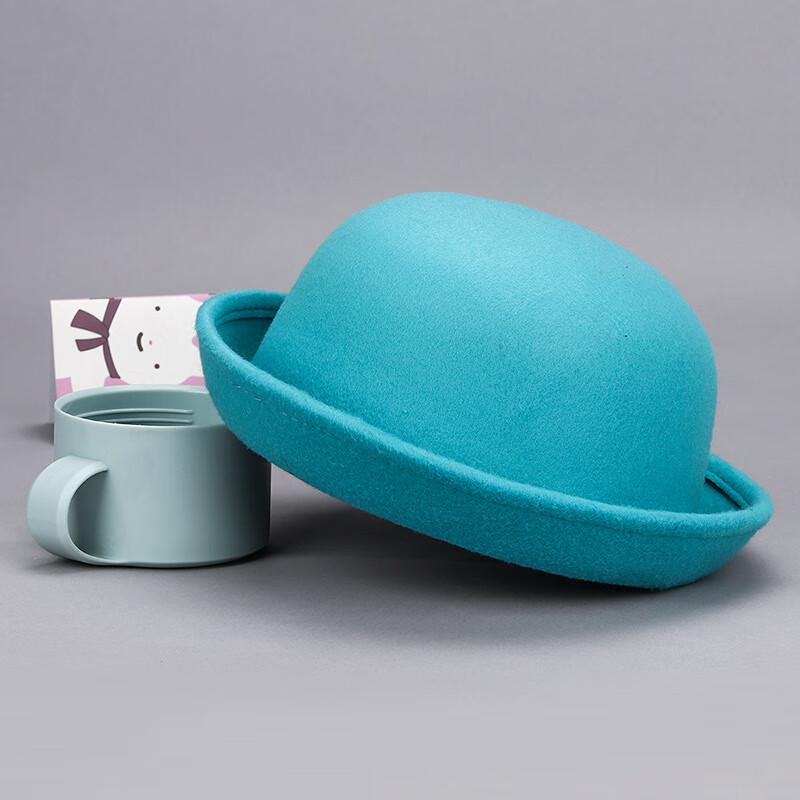 ZHENYUEQI Parent-Child Imitation Wool Felt British Round Top Hat