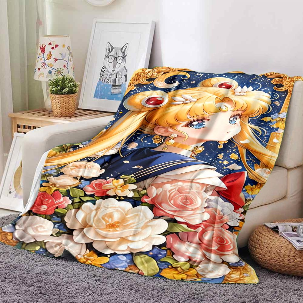 1Pc Moonlit Sailor Princess Blanket For Couch Bed Plush Cozy Fuzzy Blanket Super Soft Warm Blankets For Fall And Winter 0918242