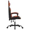Gaming Chair Swivel Black and Orange Faux Leather