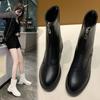 Fashion Women Nakle Boots Shoes 5cm Heel Round Toe Boots For Woman Fashion Zip Shoes Platform Non-slip Botas Mujer