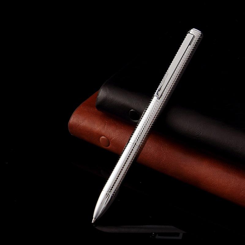 Metal Plated Rotating Ballpoint Pen, Business Advertising Gift, Oil Pen, Ballpoint Pen, Signature Pen, School Office Supplies