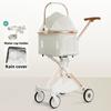 Lightweight Four-wheel Pet Stroller Foldable Cat Stroller Portable Multifunctional Carrying Basket Outdoor Travel Pet Supplies