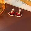 Chinese Horse New Year Cartoon Horse Earrings Zodiac Pony Red Drop Earrings  Lady