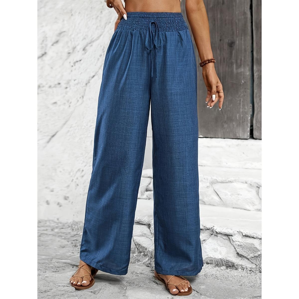 

Высококачественные однотонные жареные пончики в виде узла, повседневные прямые брюки, подходят для всех сезонов, удобные в носке, модные S