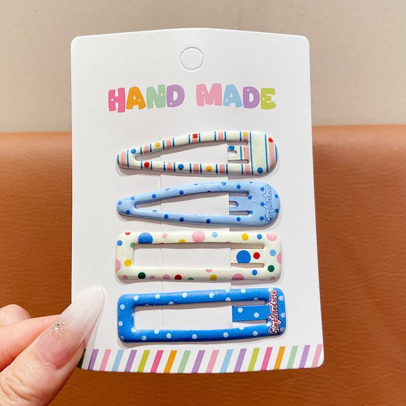 Cute Children's Colorful Polka Dot Checkered Hair Clips, Side Bangs Clips, Sweet Wispy Hair Clips, Bobby Pins.