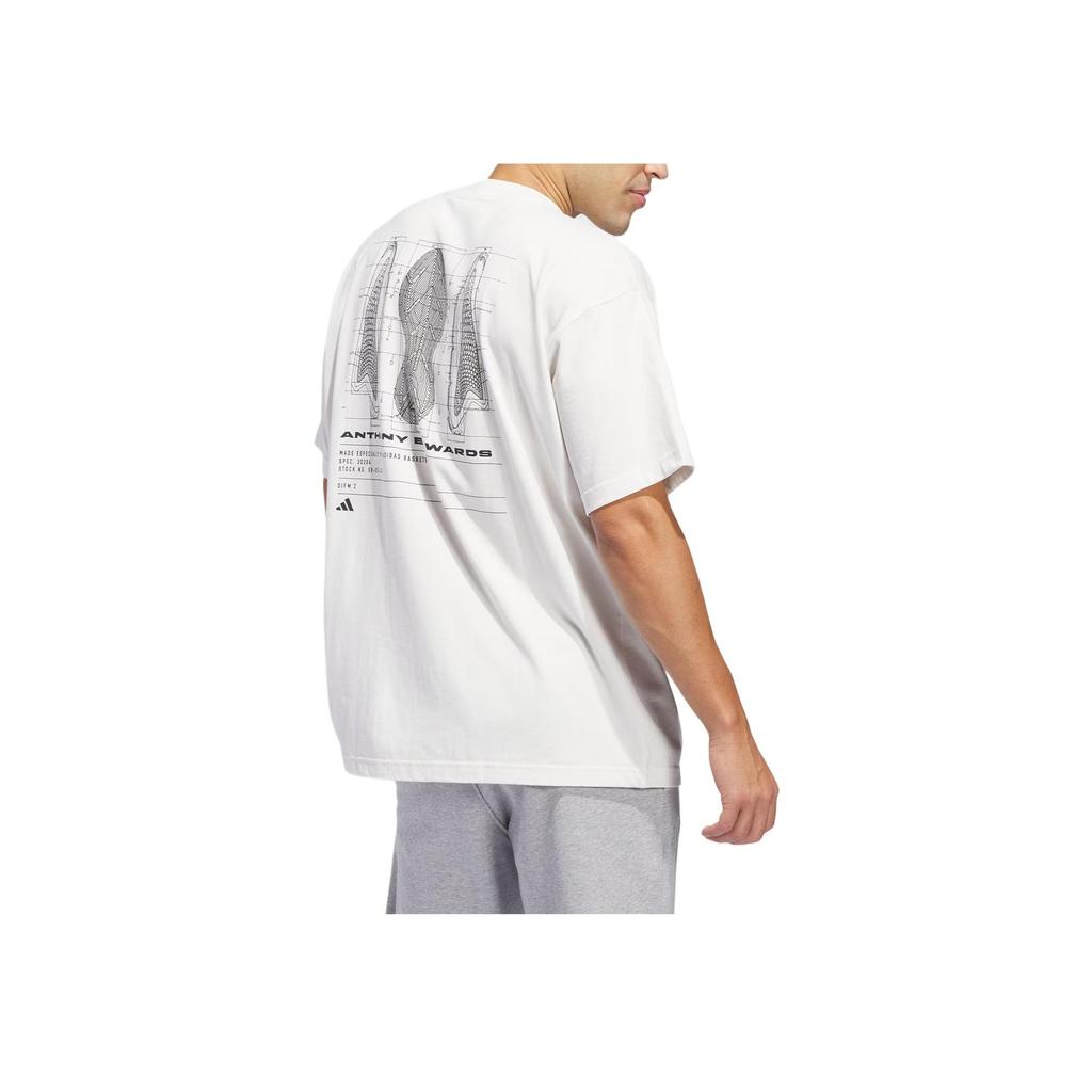 Adidas Graphic Style Loose Comfortable Breathable Short Sleeve T-Shirt Men Tops White JY3973
