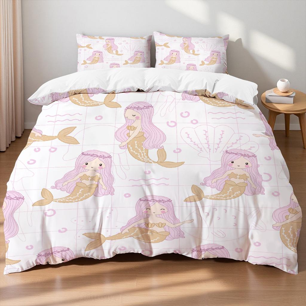 Tecknad Sängkläder Set Sött Djur Påslakan Set Enkel Tvilling Queen King Storlek Ingen Fyllning Födelsedagspresent För Barn Flickor Pojkar Sovrum