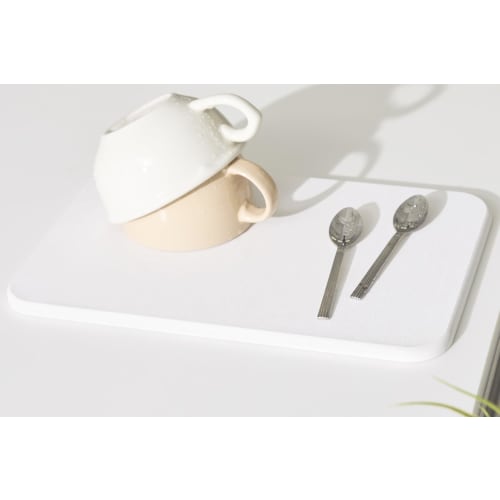 Asahipen Lava Stone Drying Board, Hard Type (Small), 29cm Wide X 19cm Long X 0.9cm Thick, White, YDH-01S, for Kitchen Use, Water Absorbent, Quick-Dryi