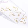 50pcs/Lot 18K Gold Plated Ear Wire With Loop,Brass Erring Hooks Ear Hook DIY Earring Making Accessories Jewelry Making Supplies