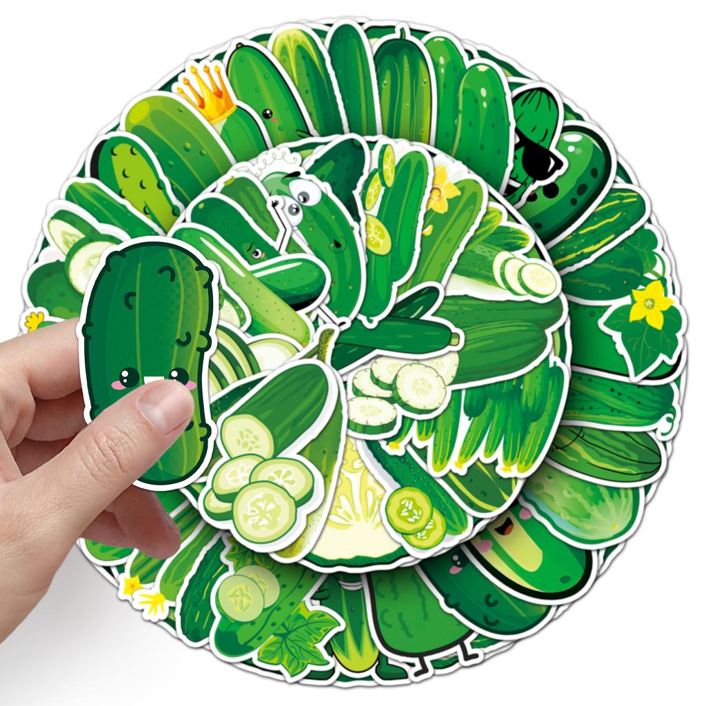 50 Cucumber Personality Cartoon Vegetables and Fruits Children's Rewards Guka Decorative Skateboard Suitcase Guitar Stickers