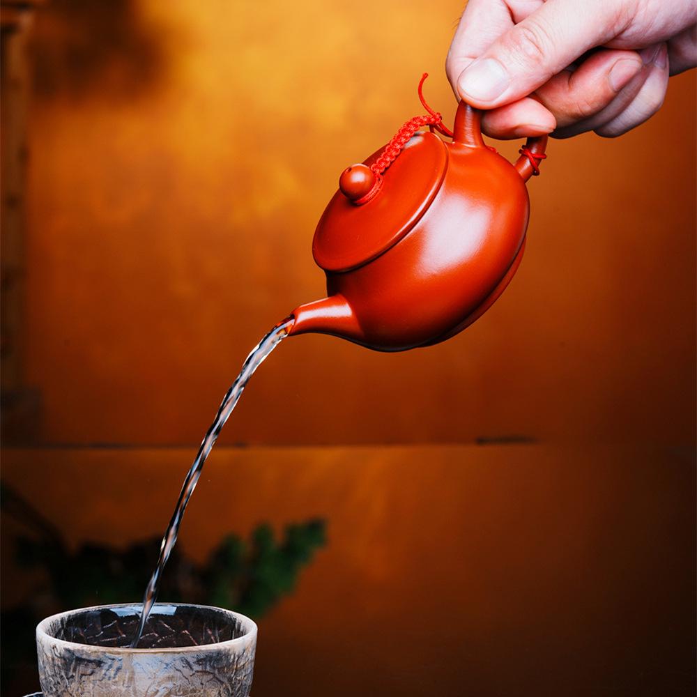 Ming Dynasty Yixing Zisha Teapot Set - Da Hong Pao Design, Customizable for Gifts