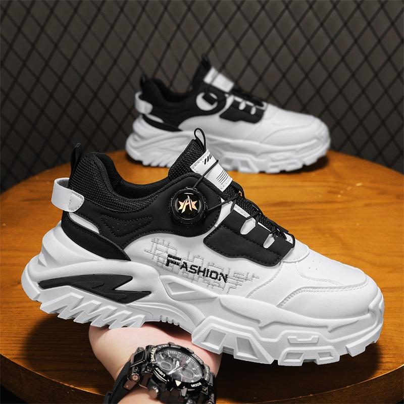 BY spring new rotary buckle sports and leisure versatile platform men's shoes dad shoes, beige