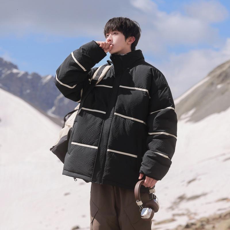 

Теплая и морозостойкая куртка-пуховик ins чувство моды 2025 зима новая корейская версия свободный повседневный универсальный тренд стеганая одежда 3XL чёрный