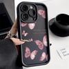 Black Butterfly Silicone Phone Case For iPhone 11 13 14 12 15 17 16 Pro Max XR XS Candy Color Soft Cover