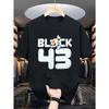 European Size Ken Block 43 Racing Graphic Men'S T-Shirt - Black Bohemian Crew Neck, Regular Fit Casual Top for Racing Fans, Automotive Tee