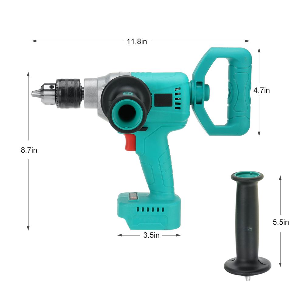 88V Brushless Cordless Electric Drill 13mm 800W Electric Screwdriver 1/2" Auto-locking Chuck Ice Drill Li-ion Battery Power Tool