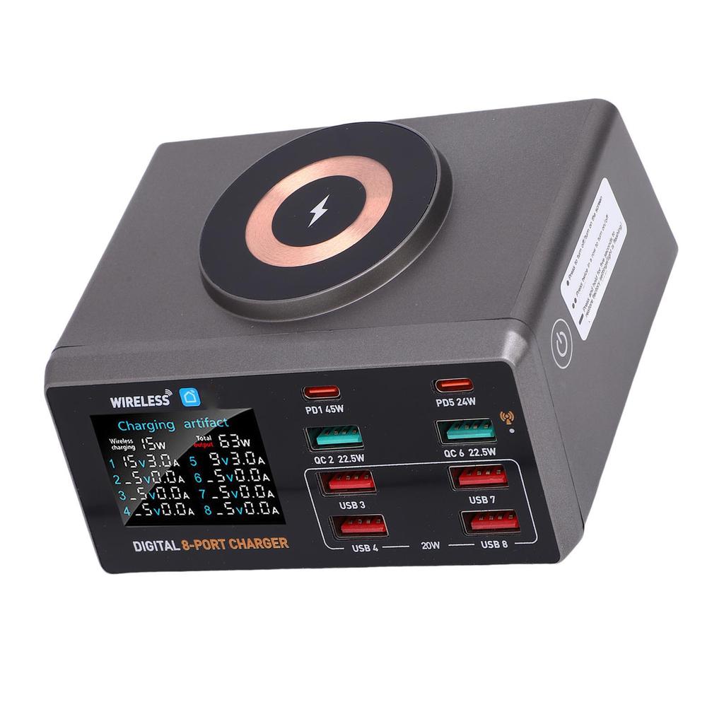 100W USB C Charger Hub GaN Desktop USB C Fast Charging Station PD 45W Laptop Charging Adapter Fit for Tuya Smart APP