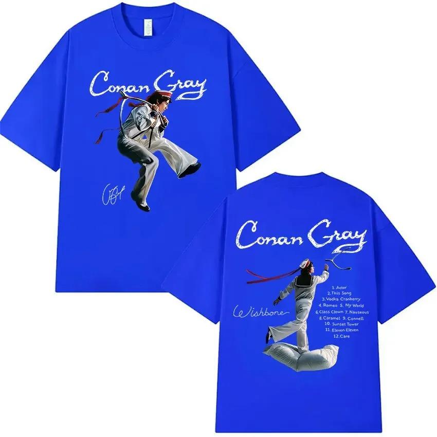 Conan Gray Wishbone World Tour 2026 T Shirt Men's Vintage High Quality Fashion T-shirts Man Hip Hop Short Sleeve Cotton T-shirt