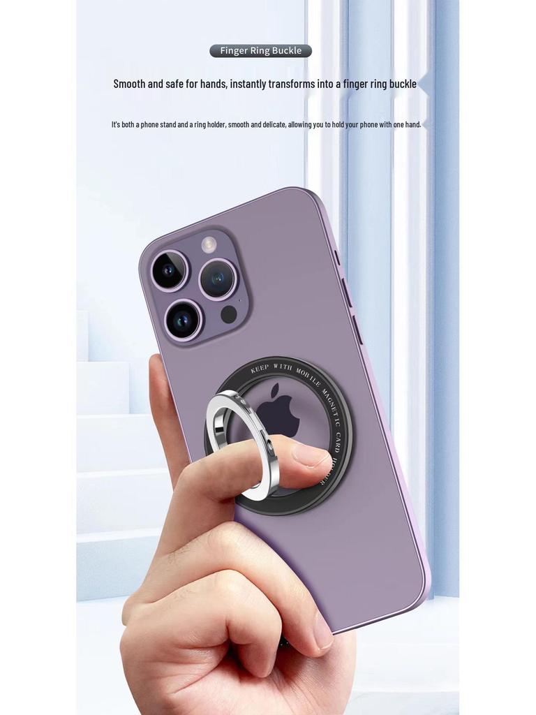 Magnetic Double Ring Phone Holder: Foldable Zinc Alloy Stand