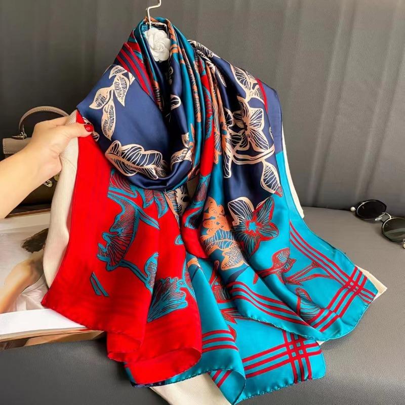 Women S Long Silk Like Scarf Summer Beach Sun Protection Fashion Scarf