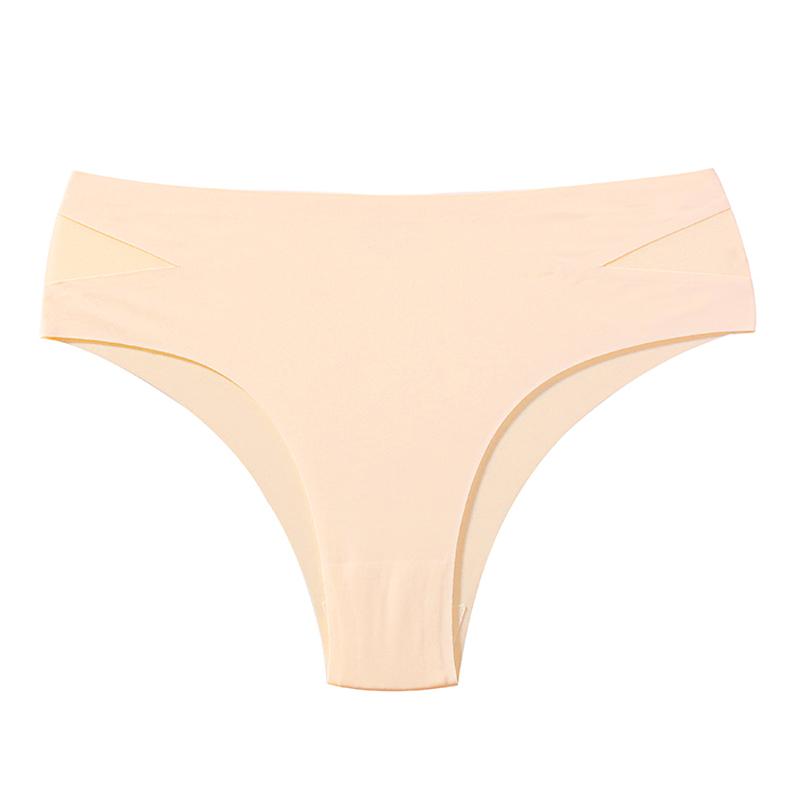 

TERMEZY Sexy No trace Panties for Women Ice Silk Low Waist Underwear Comfort One Piece Lingerie Underpant Female Intimates L