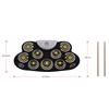 Portable Silicone Drum Pad Electronic Folding Drum Set With Drum Sticks Foot Pedals Cartoon Design