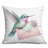 New Vintage Gold-plated Flower Hummingbird Print Pillowcase Home Sofa Cushion Pillowcase