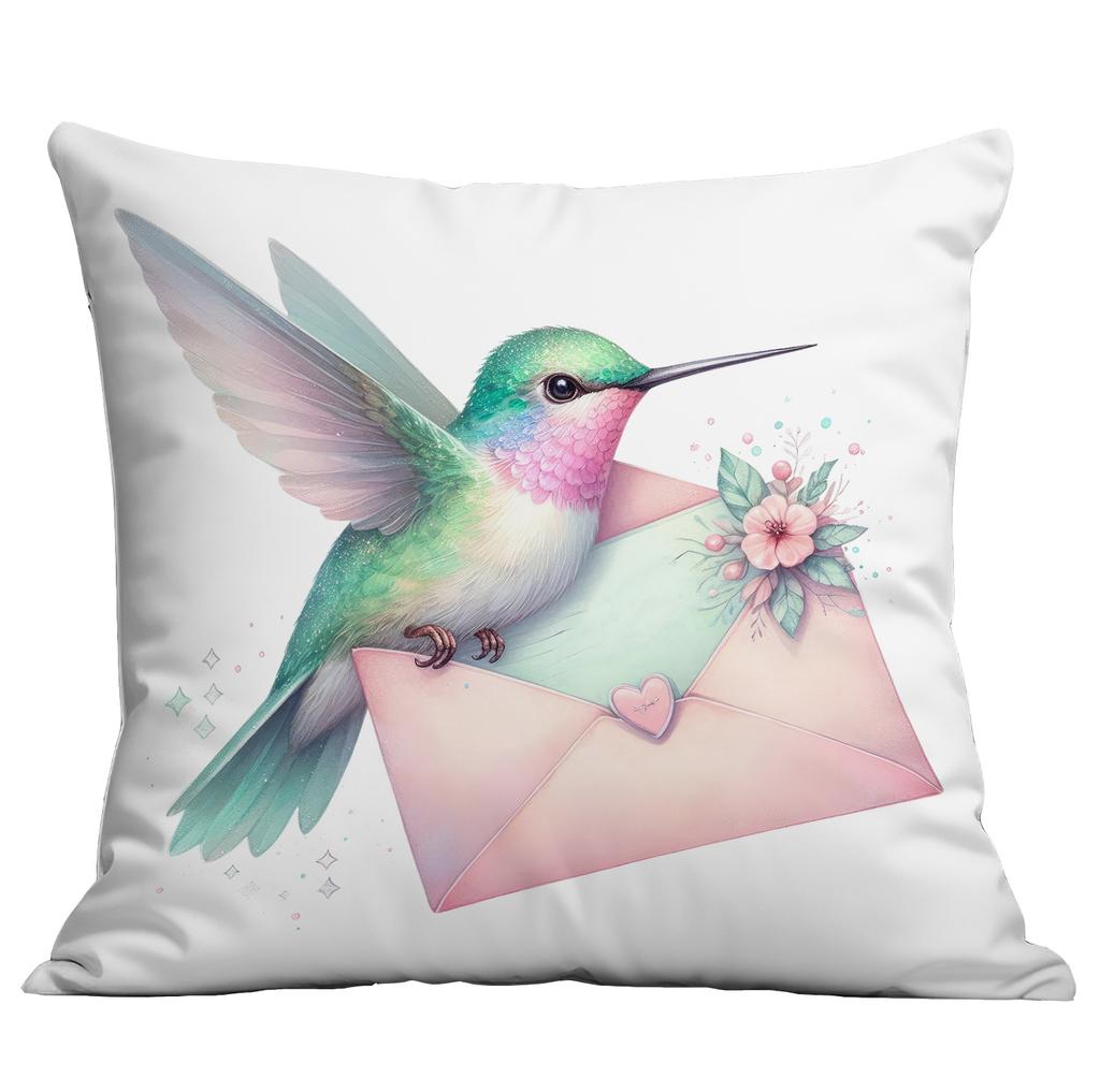 New Vintage Gold-plated Flower Hummingbird Print Pillowcase Home Sofa Cushion Pillowcase
