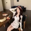 Fresh and sweet polka dot bow wear suspender dress women's summer new sunscreen clothes cardigan two-piece set