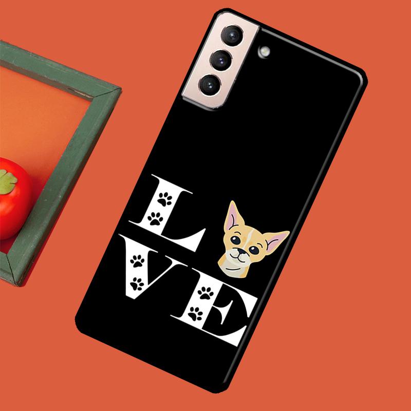 Love Chihuahua Dog Mom Puppy Soft Case For Samsung Galaxy S23 S22 S21 Ultra Note 20 Note 10 S8 S9 S10 Plus S20 FE Cover