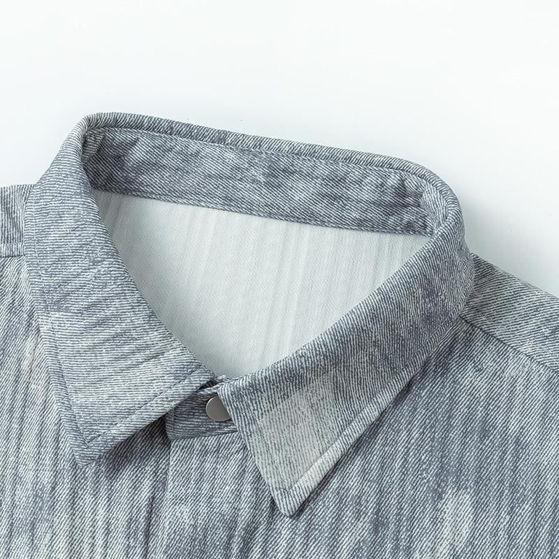 Lapel Men's Shirt Autumn New Large Size Trendy Loose Korean Style Tie-dye Casual Shirt