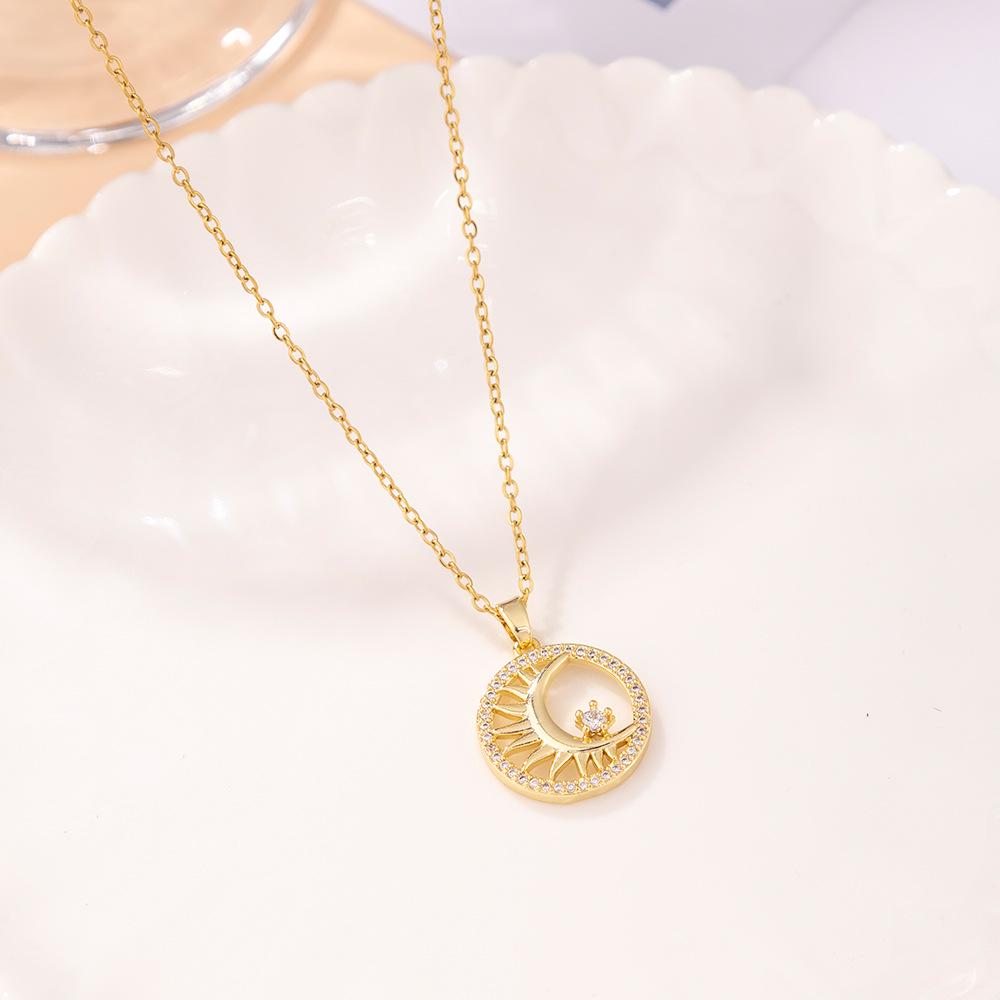 Kadın Lüks Titanyum Çelik Kolye Ucu Klavikula ve Uzun Kazak Kolyesi - Niş Tasarım