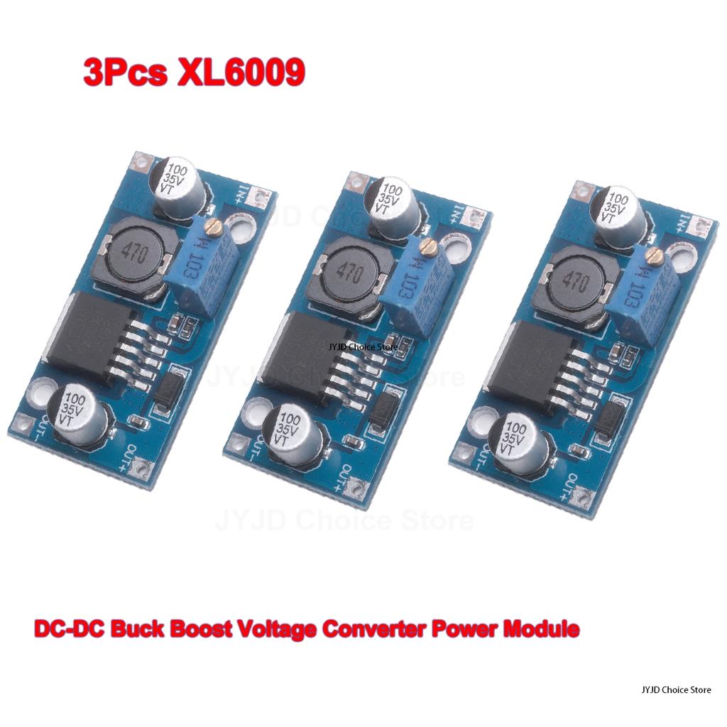 3Pcs XL6009 DC-DC Boost Voltage Converter Power Module 4A 400KHz Adjustable Switch Module 3.8-30V to 1.25-35V Power Supply