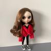 1 Peça Roupas para Boneca Blythe Casaco Longo de Pelo Macio Tops Calças de Yoga Leggings Roupa Casual Quente para Bonecas Blyth OB24 Pullip 1/6