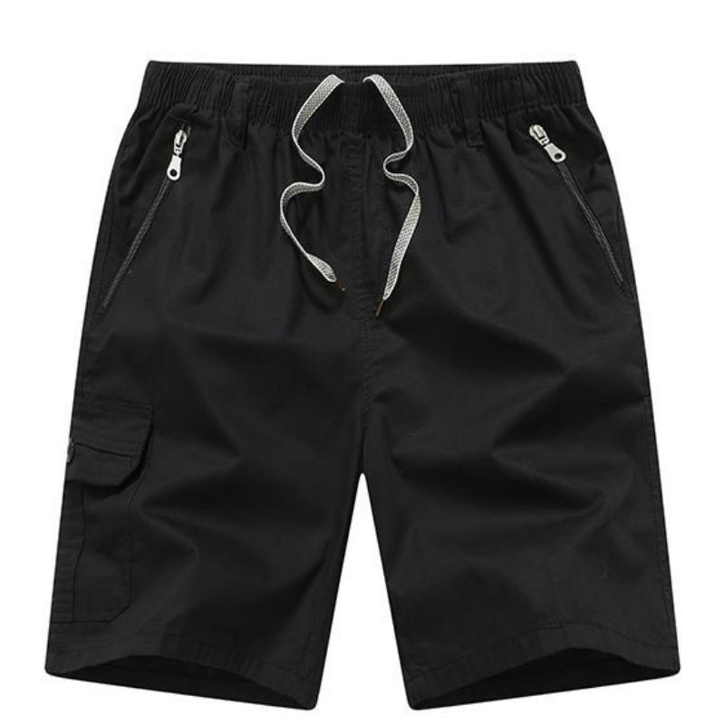 Men's Khaki Cargo Shorts Multi Button Pocket Casual Mid-Length Daily Outdoor Wear