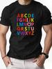 Mens Cotton Tshirt Color Letter Summer Round Neck Short Sleeve Graphic Breathable Fashion Casual Tshirt