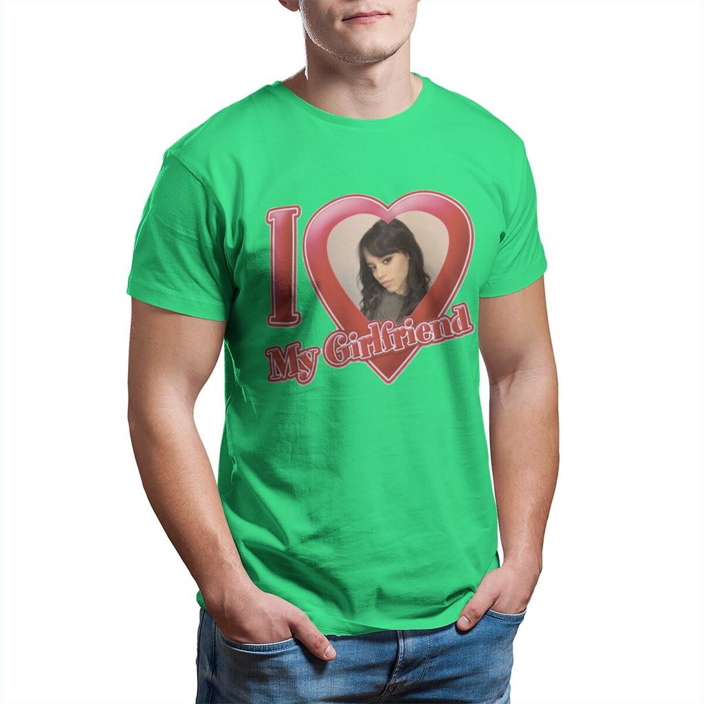 I Love My Girlfriend Jenna Ortega T Shirt for Men Pure Cotton Vintage T-Shirt Round Collar  Tees Short Sleeve Tops 4XL 5XL