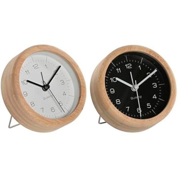 Horloge de Table - HOME ESPRIT - Multicolore - Bambou - 4,3 x 10 x 10 cm - Style Scandinave