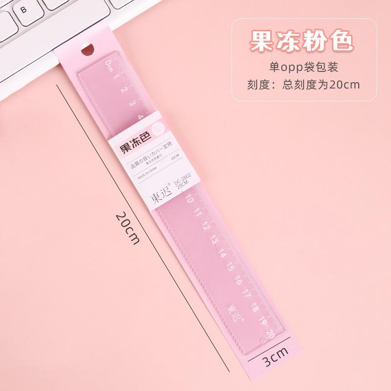Creative Jelly Color 20cm Straight Ruler For Student Office Drawing Measuring Tool